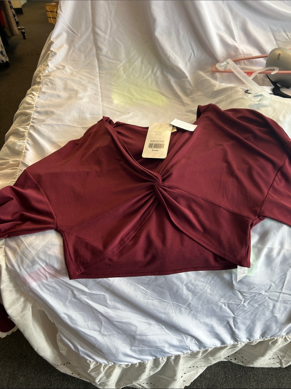 Fabletics Twist-Front Crop Top - Burgundy